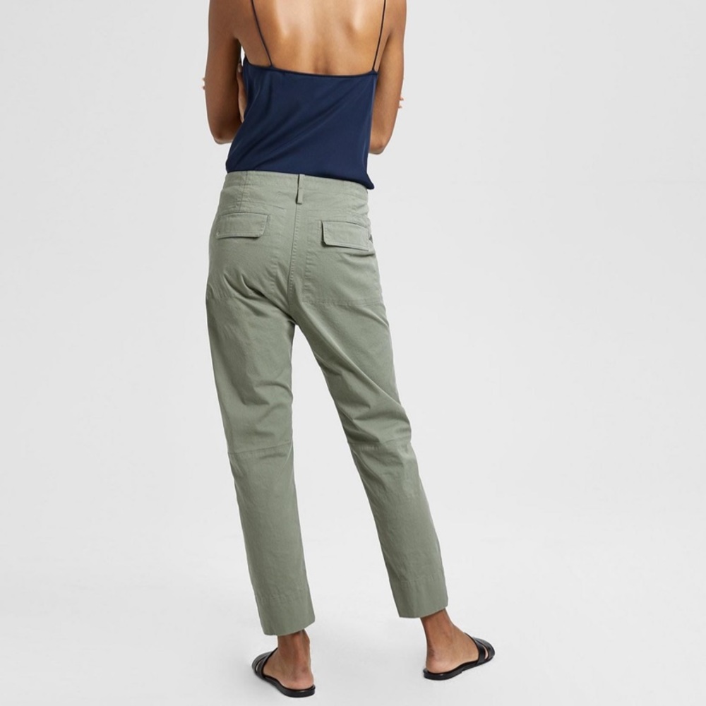 Theory Spring Cargo Casual Twill Cropped Pants 2 BLUE